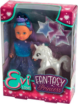 Panenka Simba Evi Princezna Fantasy of Love v pohádkových šatech s třpytivým jednorožcem 12cm hrací panenka Věk 3+