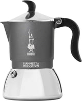 Indukční kávovar Bialetti Fiammetta, 2 šálky (100 ml), vhodný pro všechny typy varných desek, elegantní design, černá