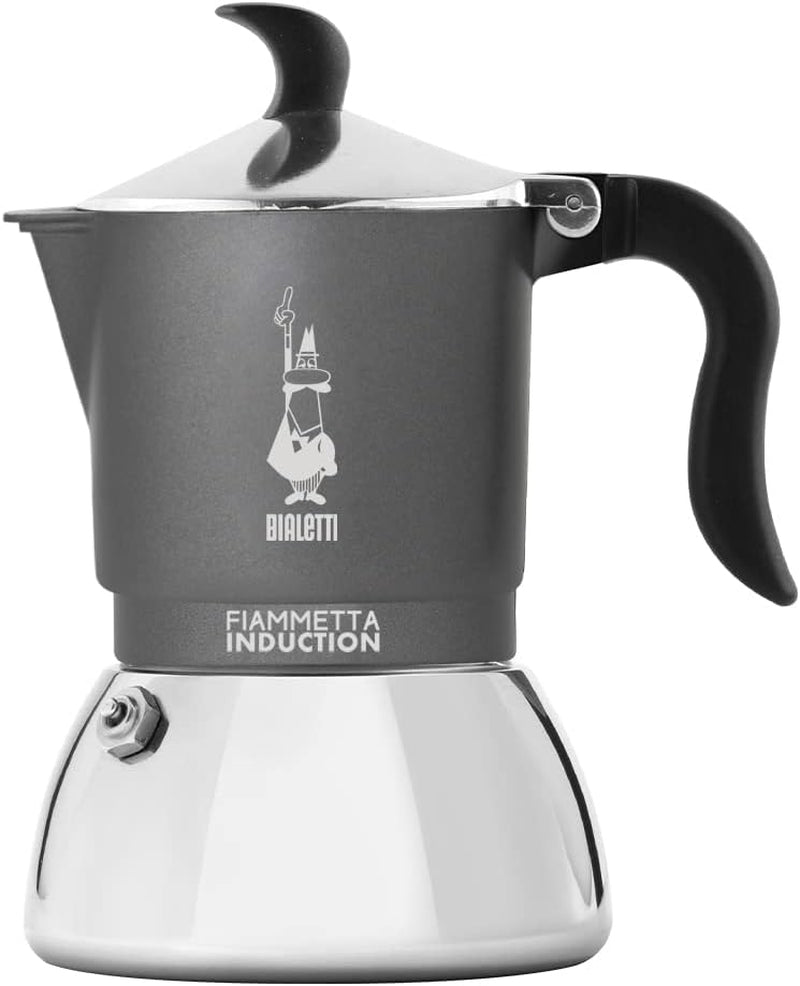 Indukční kávovar Bialetti Fiammetta, 2 šálky (100 ml), vhodný pro všechny typy varných desek, elegantní design, černá