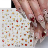 JMEOWIO Nálepka na nehty Mond Stern 10 Blatt Nálepka na nehty Selbtklebend Nagelaufkleber Dekoration Nageldesign Zubehör