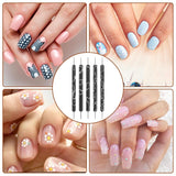 5 Stück Nail Design Tečkovací nástroje Nagelkunst Werkzeug Nagelpunkt Pinsel Punktierung Stift Marbleizing Werkzeug Für Nagelack Maniküre, Schwarz