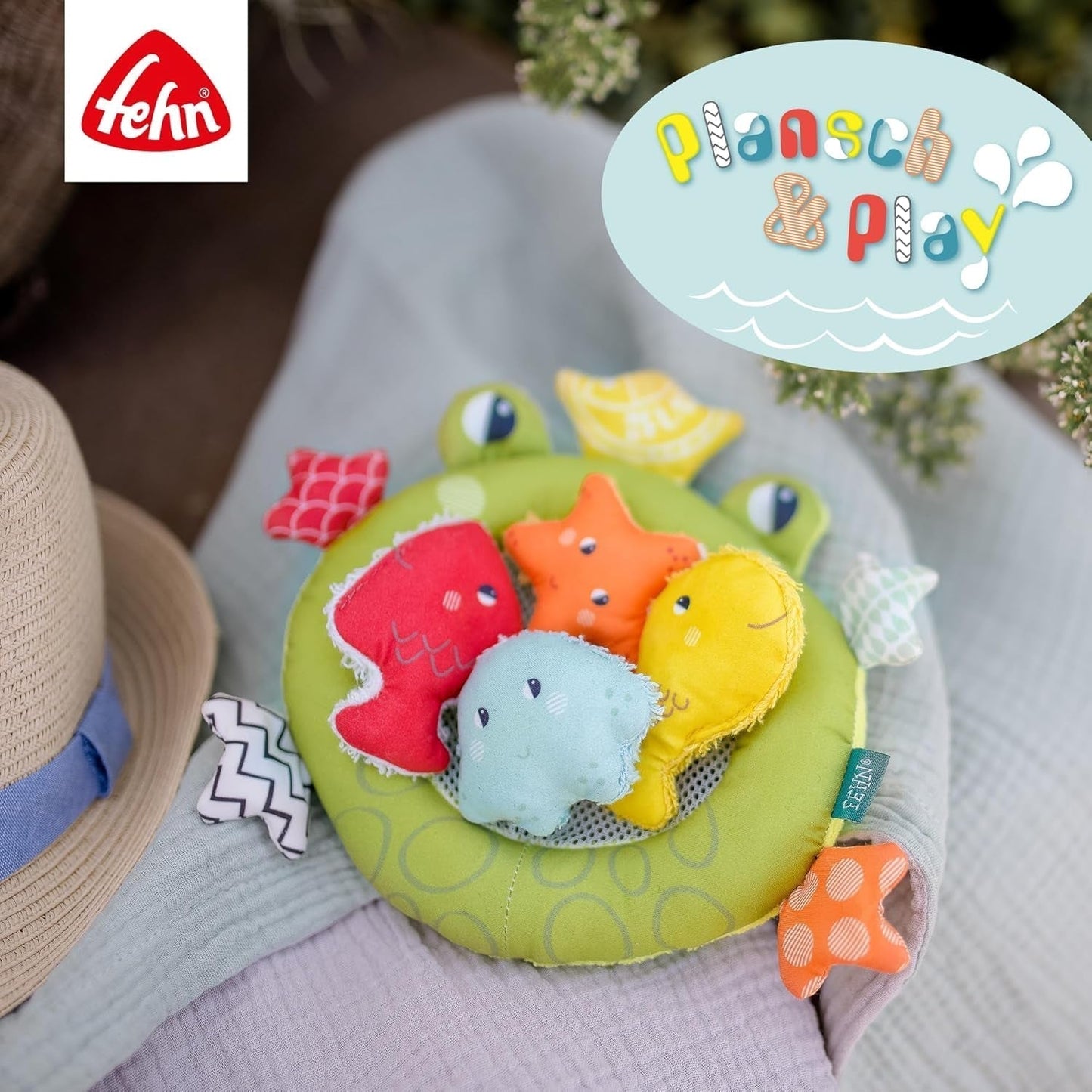 Síťka do vany Fehn Frog - Hračka do vany pro miminko - Plovoucí hračka do vody pro radostnou zábavu z koupele - Hračka do vany pro miminka a batolata od 0+ měsíců Baby Toys Naty Shop