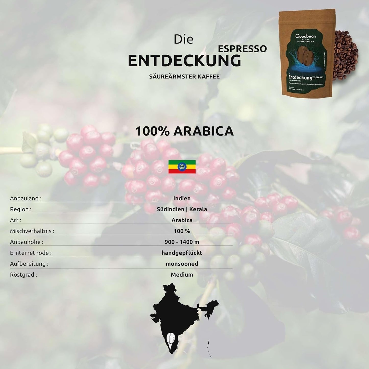 Discovery - Espresso | Kávová zrna 500g - 100% Arabica | pro plně automatické stroje/portafiltr/espresso | Celá kávová zrna | Čerstvá kávová zrna