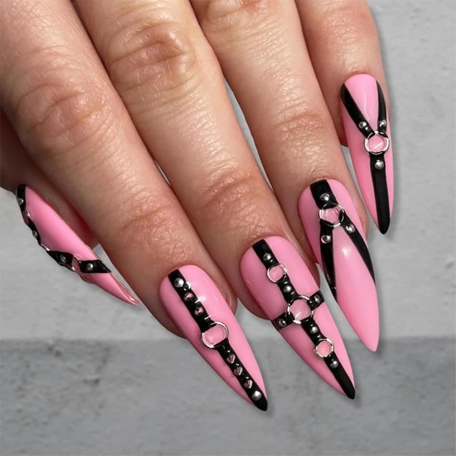 2KS 5D embosovaný gotický punk Nálepka na nehty, Nálepka Nagel Selbstklebend Kreuz Und X-Form Halloween Nagelaufkleber, Nageldesign Zubehör Für Damen Nail Art