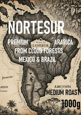 Káva Norte Sur, silná káva pro každodenní mletí. 100% Arabica z Mexika a Brazílie.