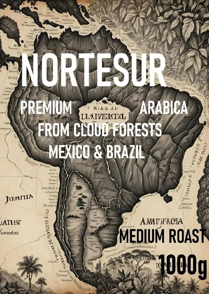 Káva Norte Sur, silná káva pro každodenní mletí. 100% Arabica z Mexika a Brazílie.