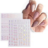 JMEOWIO Nálepka na nehty Aurora 12 Blatt Nálepka na nehty Selbtklebend Nagelaufkleber Holografisch Dekoration Nageldesign Zubehör