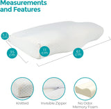Edihome Polštář na podporu krku Polštář na úlevu od bolesti krku 50 x 30 x 10 cm Polštář na krk z paměťové pěny Ortopedický polštář Ergonomický dvojitý bavlněný potah Hypoalergenní