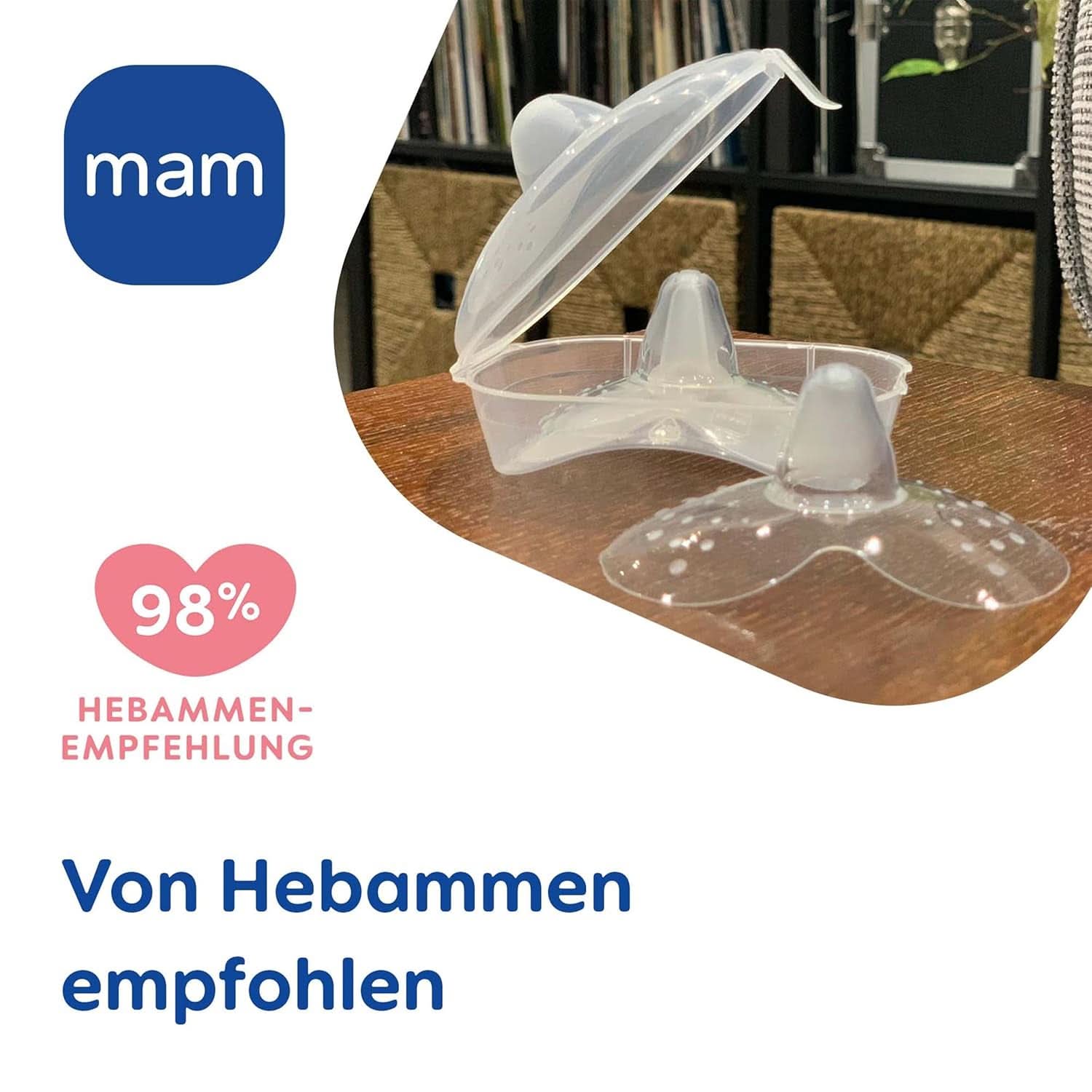 MAM Stillhütchen Größe L (Ø 23 Mm) Im 2Er-Set, Extra Weiche Brusthütchen Zum Schutz Beim Stillen, Brustwarzenschutz Für Maximalen Hautkontakt Zwischen Mutter Und Kind Příslušenství Jídlo a kojení Bebe Naty Shop