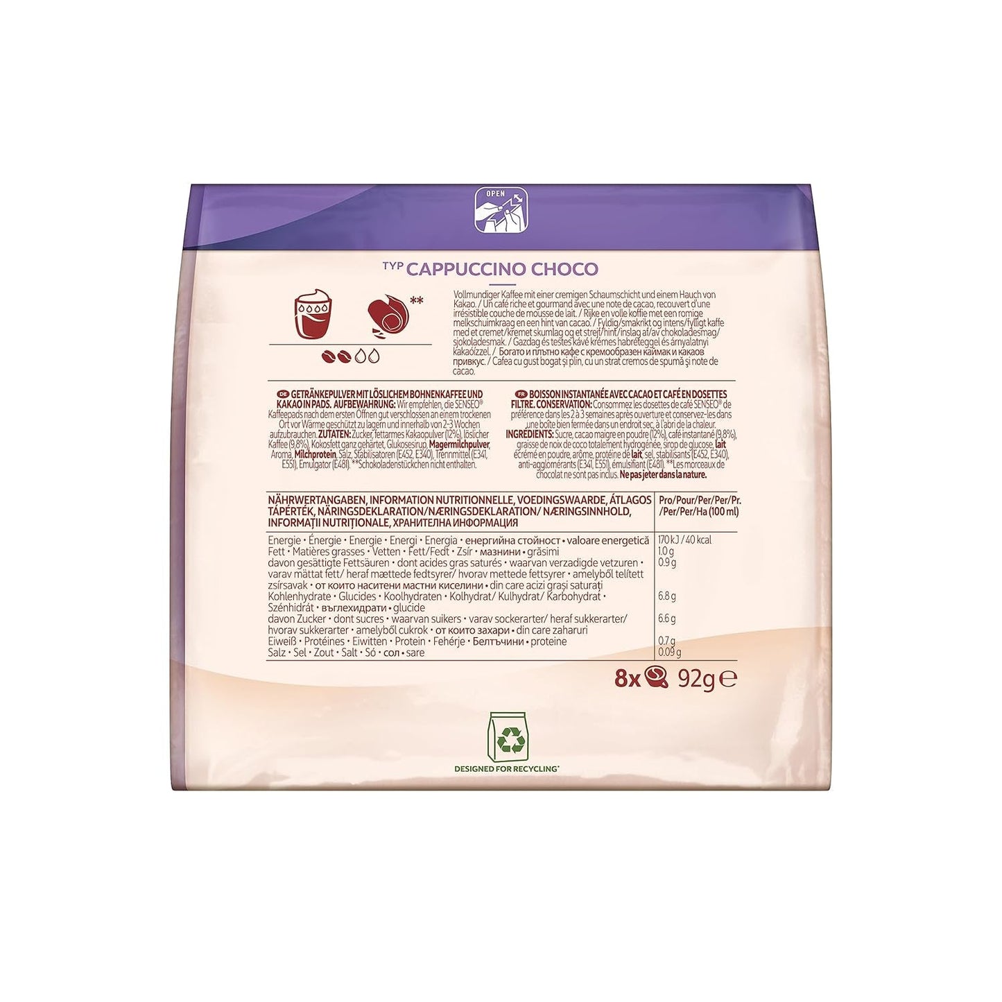 Senseo Pads Cappuccino Choco, 5 x 8 Getränke, 40 kaffeepadů