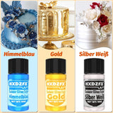 Essbarer Glitzer - 3 Torten Kuchen Deko Essbare, Metallic Lebensmittelfarbe Flüssiges, Jedlé třpytky Für Muffin, Koktejl, Marshmallows - 10 ml Naty Shop