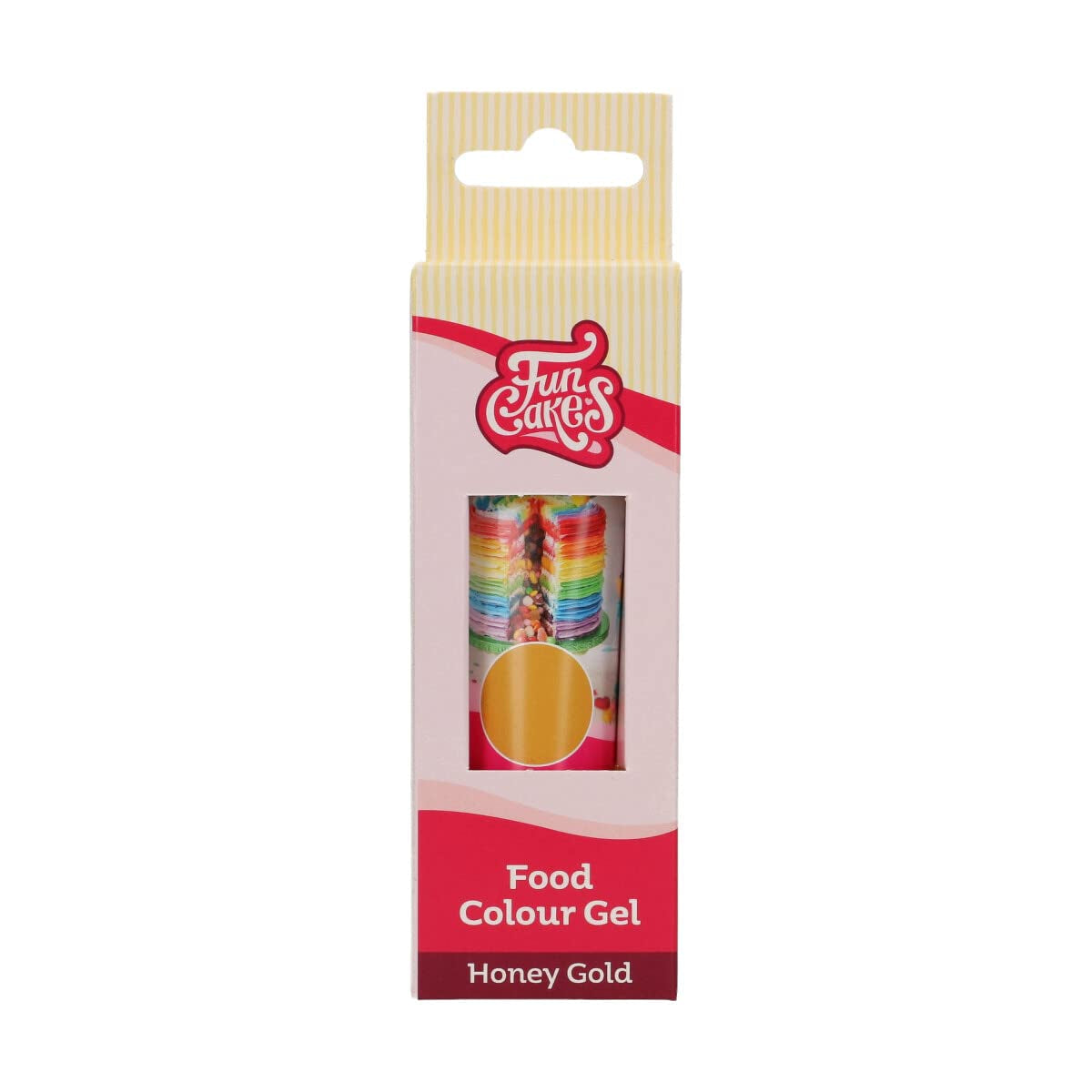 Potravinářské barvivo Funcakes, barevný gel Honey Gold: Vysoce koncentrované potravinářské barvivo na těsto, krém, fondán, marcipán a pečivo. Snadné dávkování. Jediná kapka pro vytvoření zářivých barev. halal. 30 g.