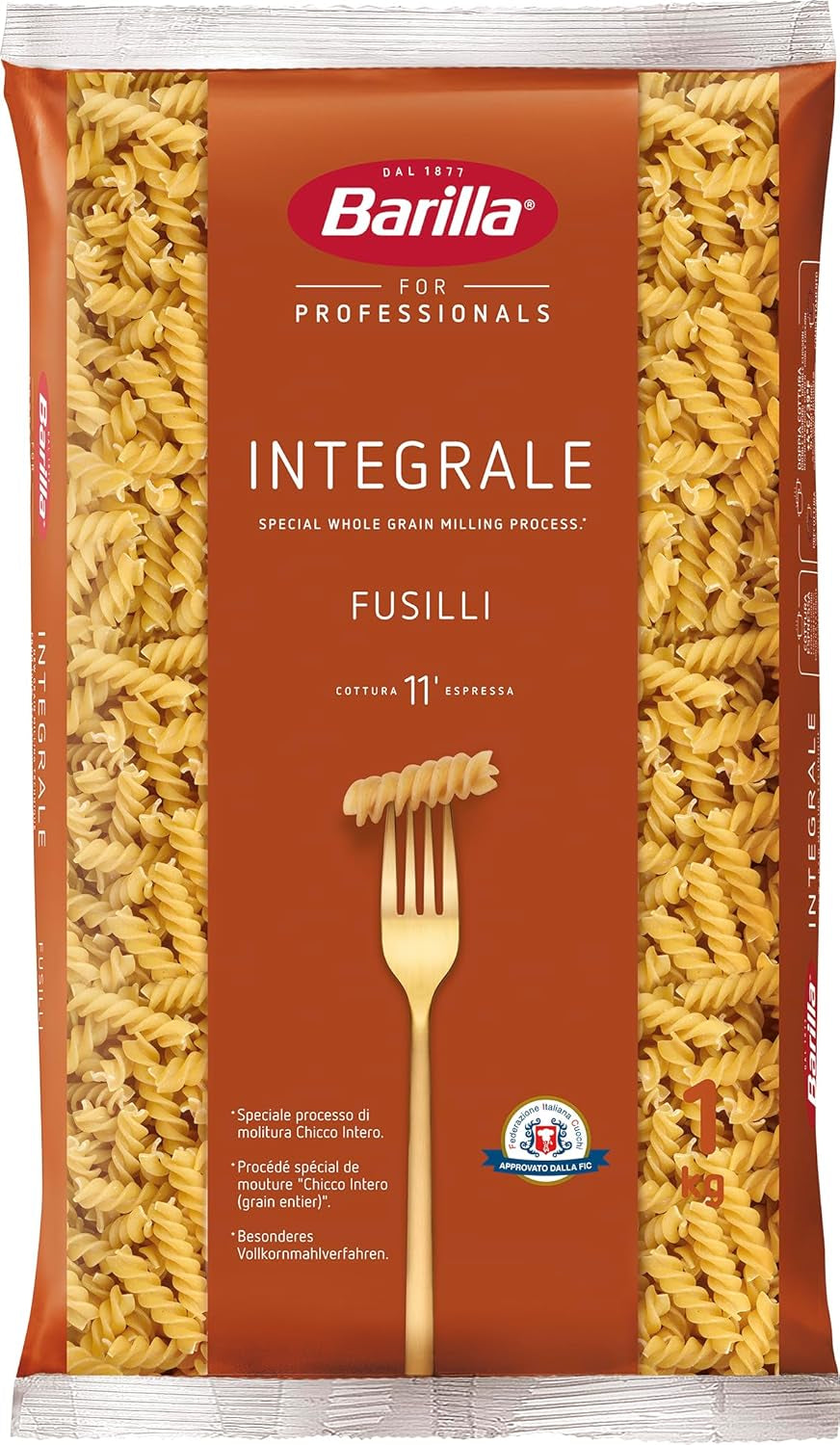 Celozrnné těstoviny Barilla Fusilli Celozrnné těstoviny – 1 kg