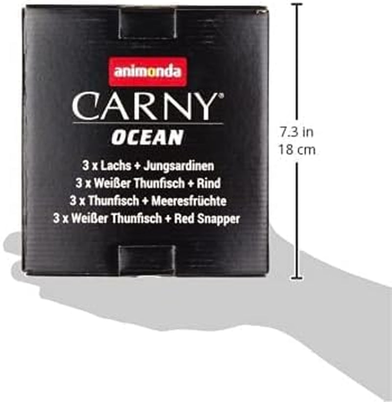 animonda Carny Adult Ocean Marine Variety č. 1 (12 x 80 g), mokré krmivo pro dospělé kočky, mokré krmivo s jemnými rybími filety, krmivo pro kočky bez obilovin a cukru