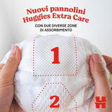 Pleny Huggies Extra Care, velikost 3 (6-10 kg), 2 balení po 40 plenkách