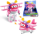 Super Wings 5" transformující postavy 2-balení Transformující Supercharged Jett + Tino Transformer Hračka pro chlapce a dívky Věk 3+ Červené akční figurky Naty Shop Ellie