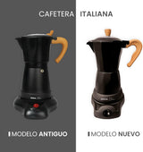 Italský elektrický kávovar Jocca Hliníkový přenosný ruční kávovar na 6 šálků s dřevěnou rukojetí ve stylu černé mocha