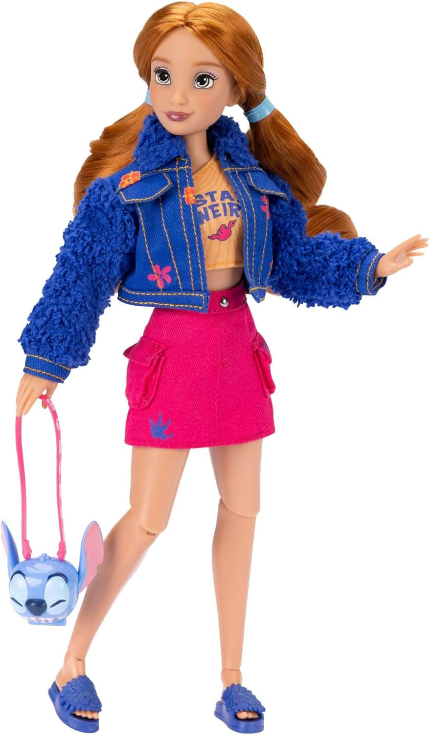 Módní panenky Disney ILY 4EVER Stitch se zrzavými vlasy, 29 cm vysoké, s 13 kloubovými body, dvěma kompletními kombinačními outfity a třpytivým prstenem Mickey pro vás!