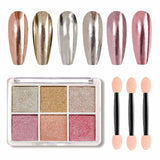 GZMAYUEN Chrom Pulver Für Nägel 6 Farbe Mirror Chrome Nail Powder Pigment Powder Nail Art