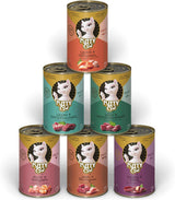 KITTY Cat Paté Mix 2, 6 x 400g, mokré krmivo pro kočky ve vzorovém balení, bezobilné krmivo s taurinem, lososovým olejem a mušlemi zelenými, kompletní krmivo s vysokým obsahem masa, vyrobeno v Německu