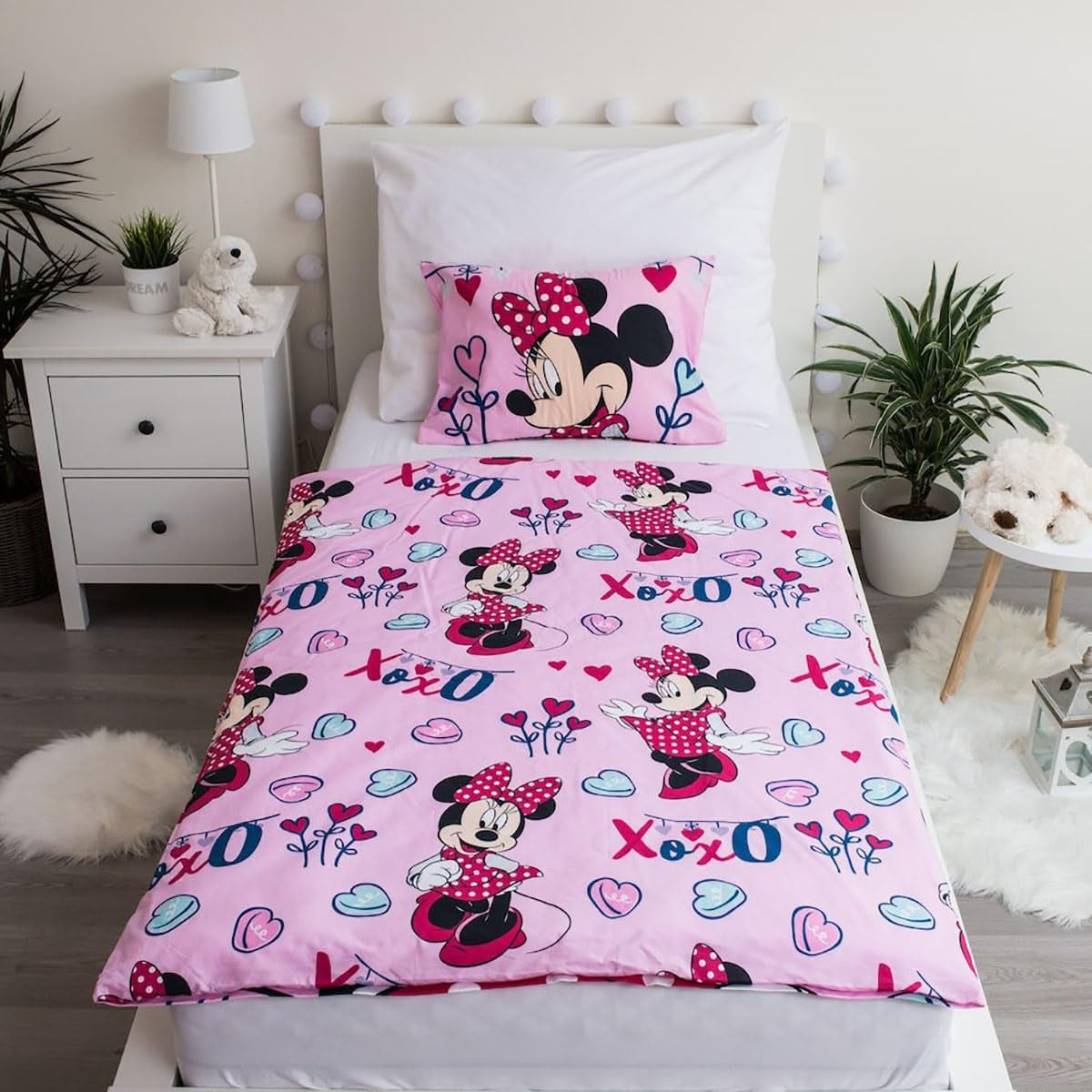 Povlečení Disney, Minnie Mouse Pink Baby, 100% bavlna povlečení na zip – Kids Naty Shop