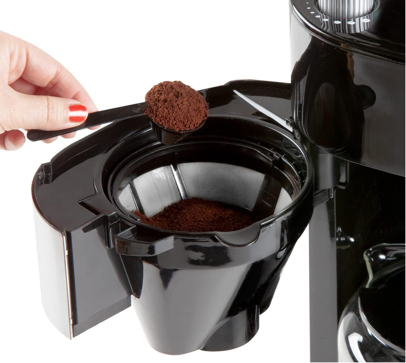 Kávovar DOMO DO721K "Grind and Brew" - Funkce Bean-to-Cup - LCD displej - Pro mletou kávu nebo celá zrna - 1,5 l