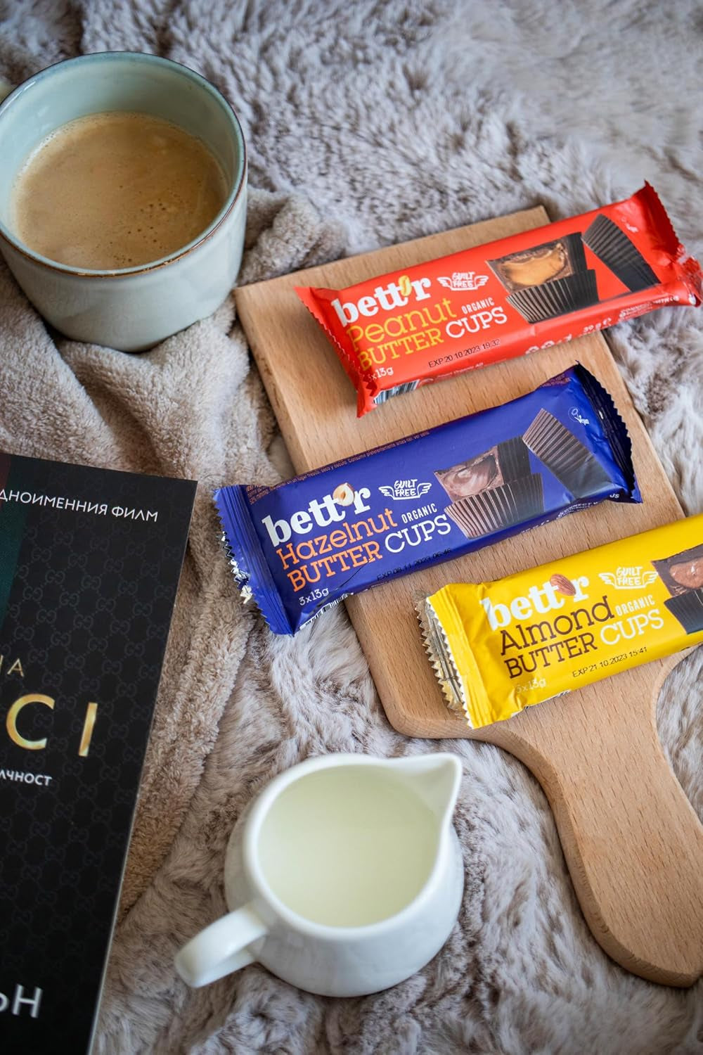 Bett'r bez viny organické lískooříškové pryskyřníky. 100% vegan, bez lepku a bez laktózy - 12 x 39 g