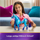 Unicorn River Unicorn Academy - 28 cm vysoký, originální jednorožec Isabel ze série Netflix, se skutečnou hřívou a ocasem, odnímatelnou uzdou a sedlem a kartáčem, pro děti od 4 let