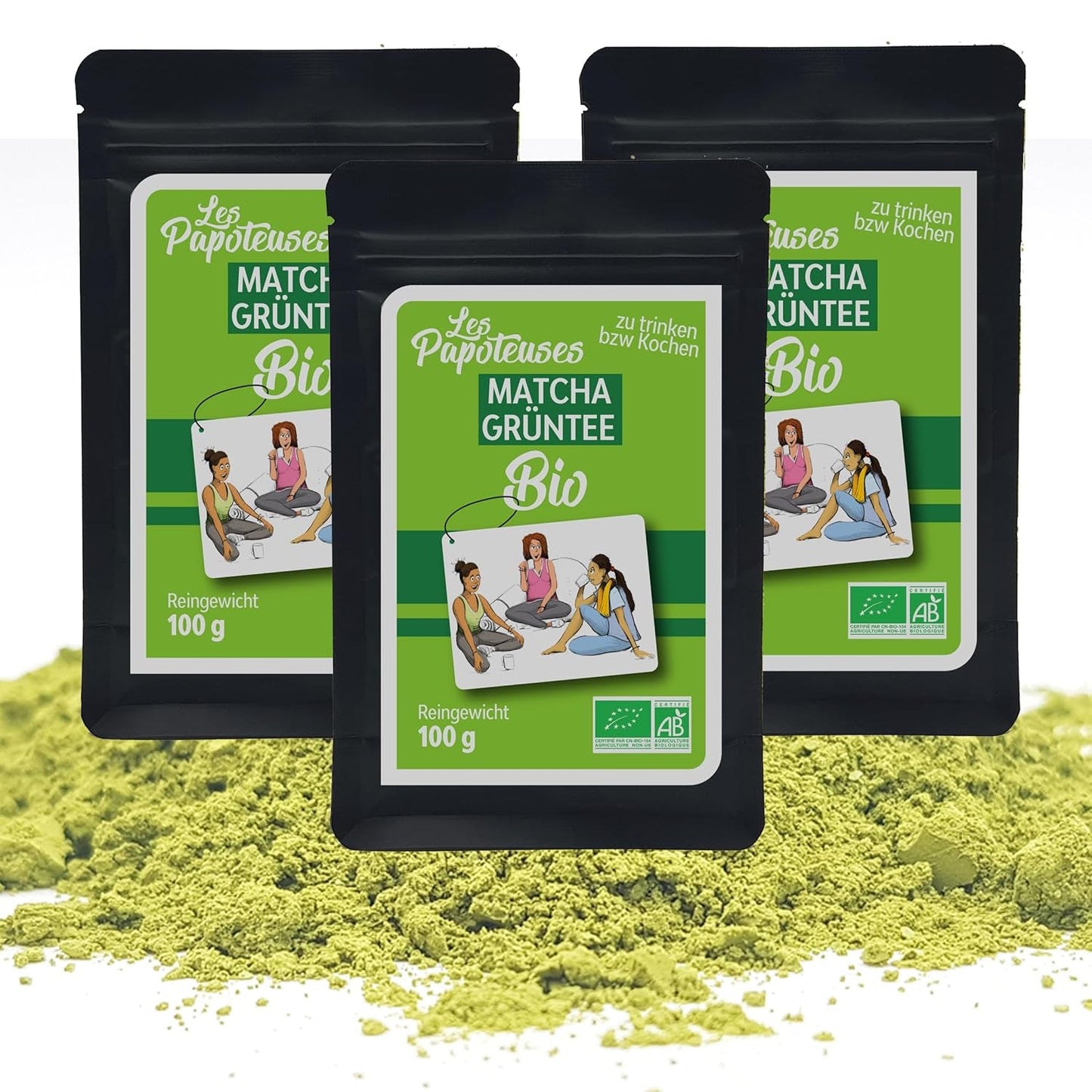 | Matcha organický prášek 100 g | Zelený čaj Matcha Powder Slavnostní stupeň | 100% přírodní a prémiová kvalita | Detoxikační čaj | Kompatibilní se sadou Matcha, stopkou, miskou a sklenicí.