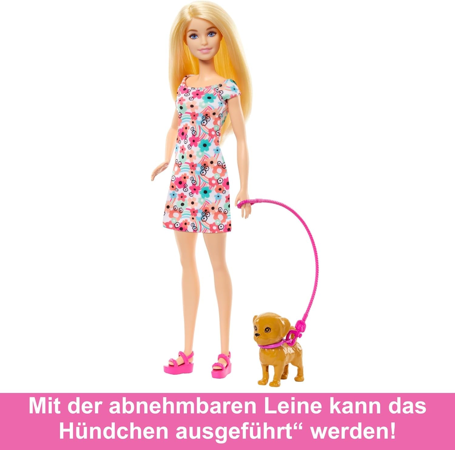Panenka Barbie Dog Duo a doplňky, včetně štěněte a velkého psa s invalidním vozíkem, vodítkem, miskou na jídlo, pelíškem a kostmi, pro děti od 3 let, HTK37
