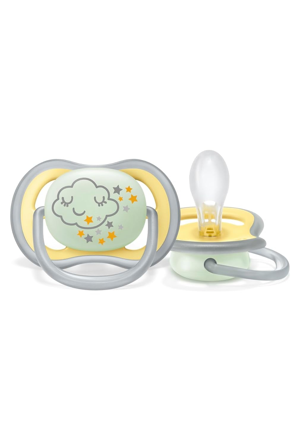 Noční dudlík Philips AVENT Ultra Air pro děti 18+ měsíců Zářící ve tmě Twin Pack Cloud/Tiger (model SCF376/01)