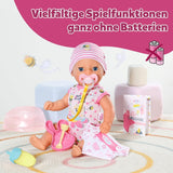 BABY Born Lena (Girl) - panenka 36 cm - 7 funkcí, včetně příslušenství a matrace - Funguje zcela bez baterií - Vhodné pro malé děti od 1 roku