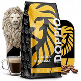 Doppio Cream & Flavor 1KG | Kávová zrna 80% Arabica a 20% Robusta | s tóny kakaa, ořechů a karamelu | Čerstvé a středně propečené, nízká kyselost | na espresso | Modrá káva Orca