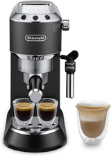 De'Longhi Dedica Style EC 685.B – Espresso kávovar s portafiltrem, espresso kávovar s profesionálním napěňovačem mléka, šířka pouze 15 cm, na mletou kávu nebo kapsle ESE, nádrž na vodu 1 l, černá