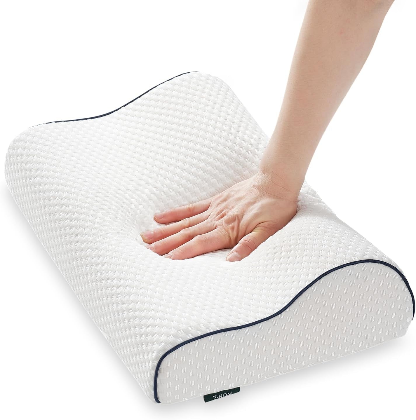 Polštář na podporu krku Z-Hom, polštář z paměťové pěny, boční polštář na spaní, ergonomický polštář, polštář proti chrápání, ortopedický polštář na spaní, snímatelný potah (49 x 30 x 7/10 cm) krční ortopedické polštáře Naty Shop
