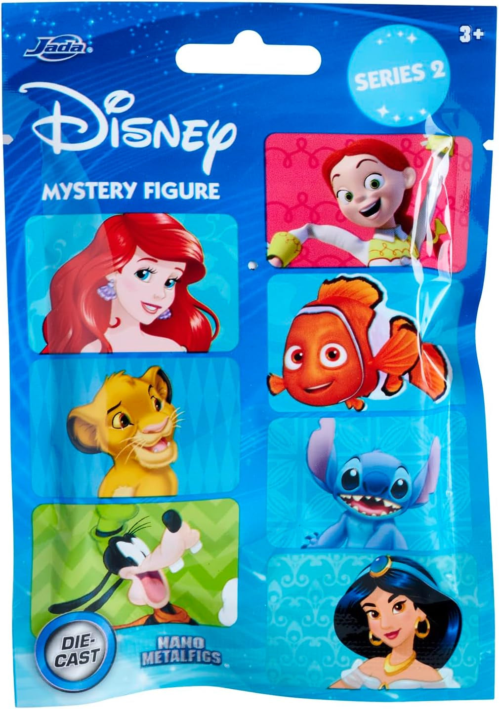Figurka Jada Toys Disney (1X Mystery Fig in Blind Pack) – 1 sběratelská figurka s překvapením z 12 Disney figurek, Nano kovová figurka (4 cm) Pro děti a fanoušky od 3 let, řada 2, černá Akční figurky Naty Shop