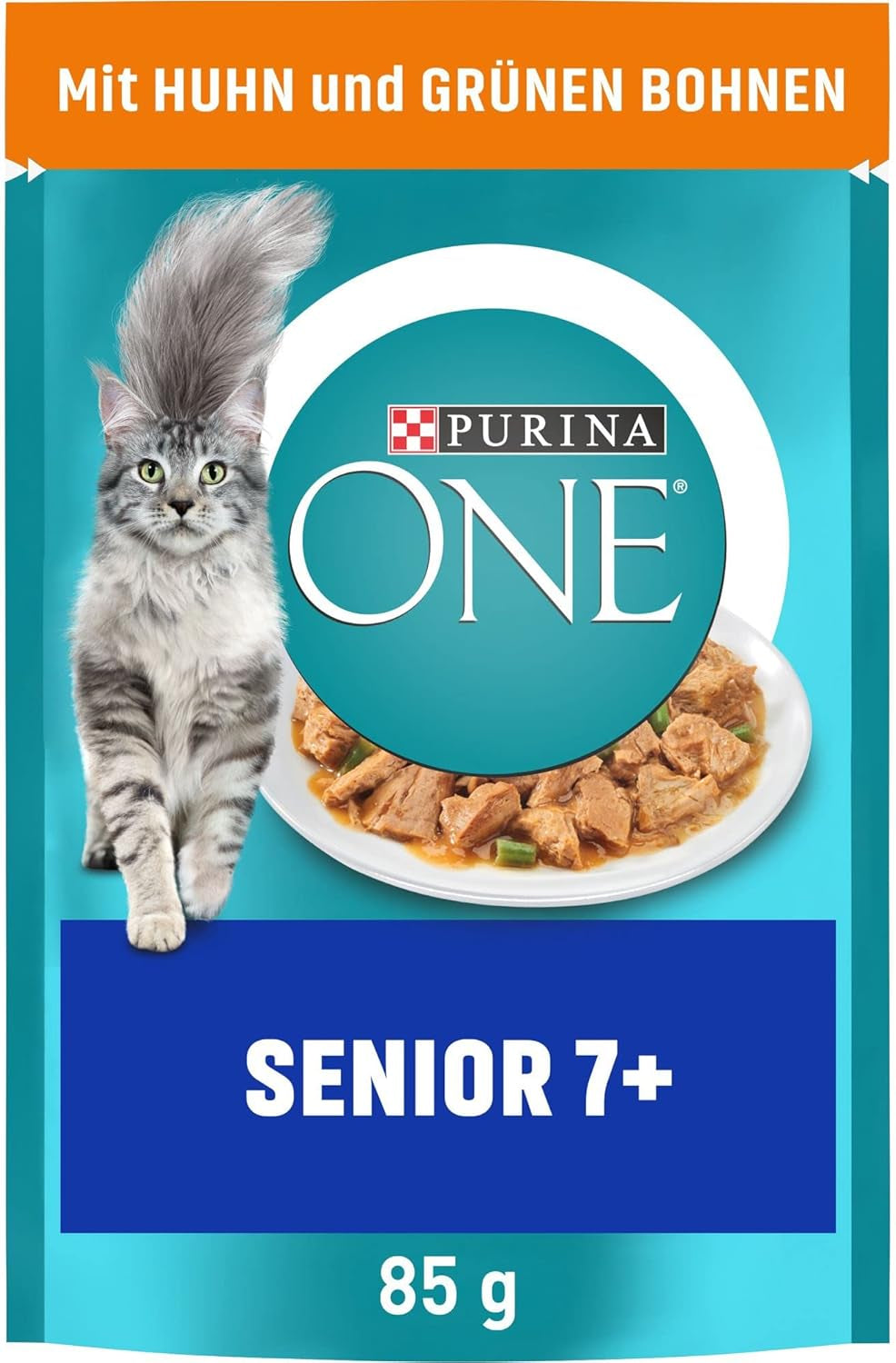 PURINA ONE Senior 7+ mokré krmivo pro kočky, jemné kousky v kuřecí omáčce, balení 26 ks (26 x 85 g)