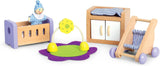 Hape Baby Room - Dřevěná sada pokojíčku pro panenky, Nábytek pro panenky, Doplňky k domečku pro batole, Miniaturní dětský pokoj s houpačkou a doplňky, 3 roky stará hra na hraní