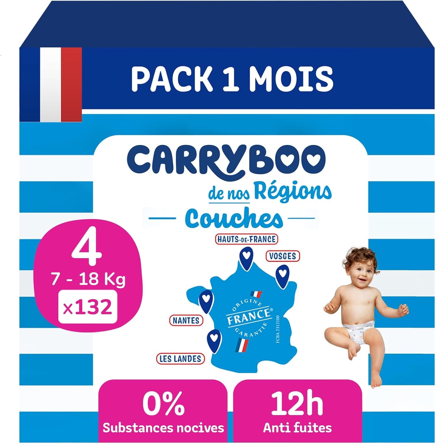 - Velikost pleny 4 (7-18 kg) – zdravé a extrémně savé – nepropustné 12 hodin – ohne unerwünschte Substanzen – vyrobeno ve Francii – přijatelná cena – 132 jednorázových plen