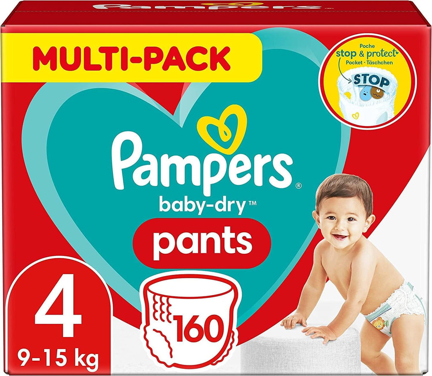 Pampers Baby-Dry Pants Größe 5, 160 Stück, 11kg-17kg, 360° auslaufsichere Vhodné pro den i noc