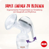 Sada ruční odsávačky mateřského mléka NUK, měkký silikonový polštář, 2 perfektně kombinované lahvičky, 150 ml Příslušenství Potraviny a kojení Bebe Naty Shop