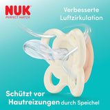 Dudlíky NUK Perfect Match pro miminka | 0-6 měsíců | Ortodontické dudlíky, které podporují cirkulaci vzduchu a zabraňují slintání | 95% přijetí miminky** | Fox/Teddy Bear | Balení 2
