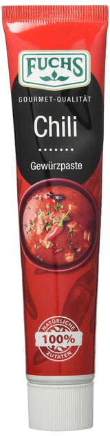 Fuchs Gewürze – chilli Gewürzpaste, vollmundig piquantes Aroma, Paste zum Würzen von scharfen Soßen, Fleisch-Gerichten oder Suppen jeglicher Länder-Küchen, 65 g