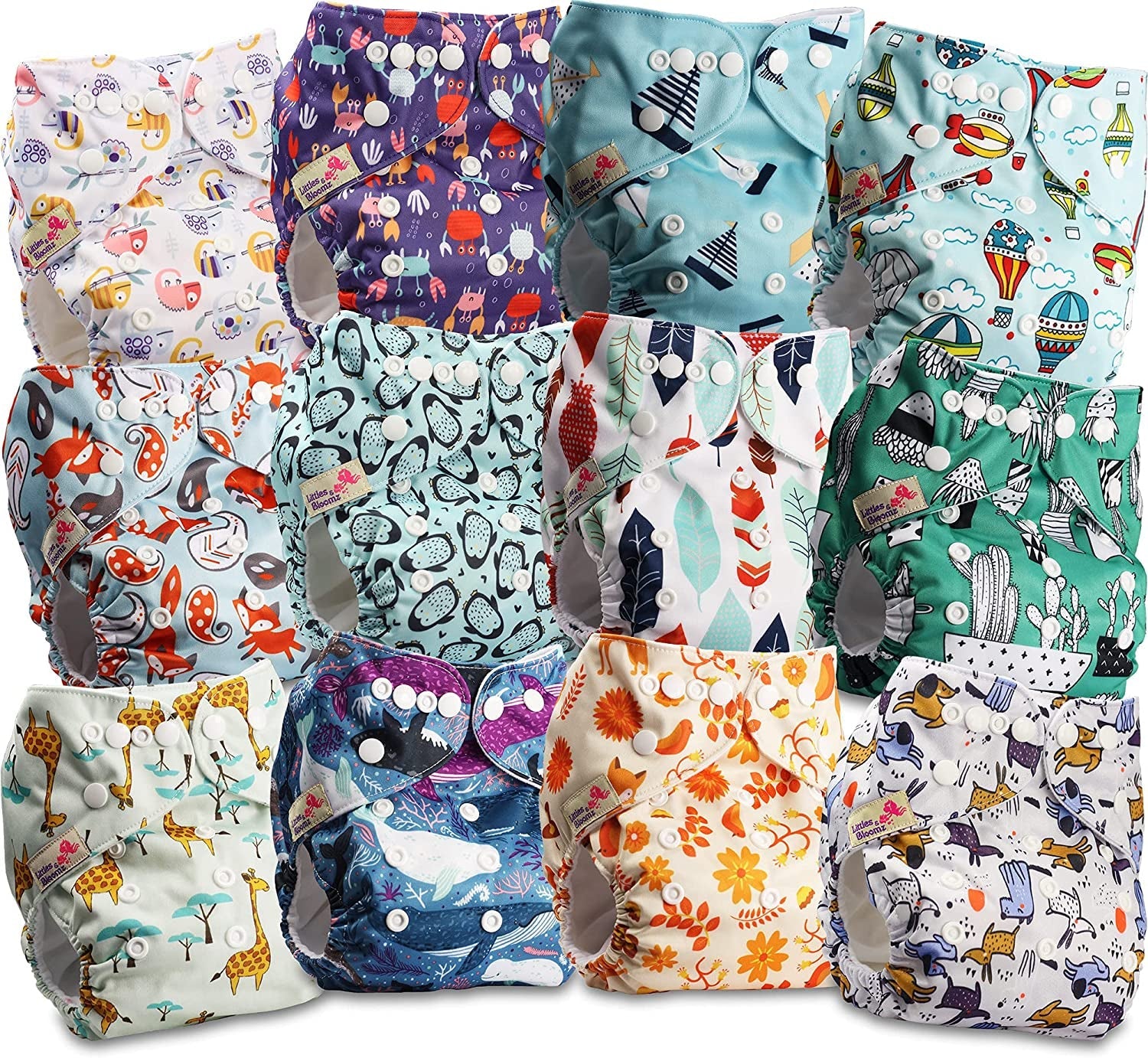 Littles a Bloomz FLP2-0406 Standard Clip opakovaně použitelná plena, 4 plenky