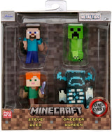 Sada postaviček Jada Toys Minecraft (4 kusy) Vyrobeno z kovu - Sběratelské figurky Minecraft Caves & Cliffs (Steve, Alex, Creeper a Warden) Pro hráče a sběratele 8+ 6 cm každá Akční figurky Naty Shop Výchozí název