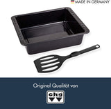Chg SET 341-46-60 Extra Tiefe Ofenform (7,0 Cm) "Emaille" Mit Profi-Pfannenwender", Schwarz Gesprenkelt Formy a plechy na pečení Naty Shop