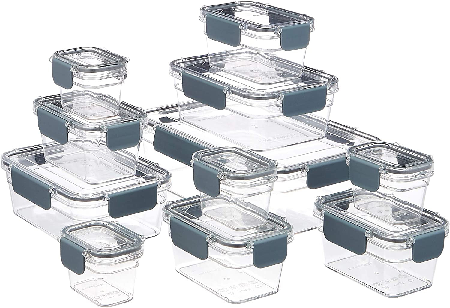 Amazon Basics Tritan Keep-Fresh dóza s uzávěrem, 11-balení, (11 boxů + 11 víček), průhledné Food storage boxy Naty Shop 11-pack