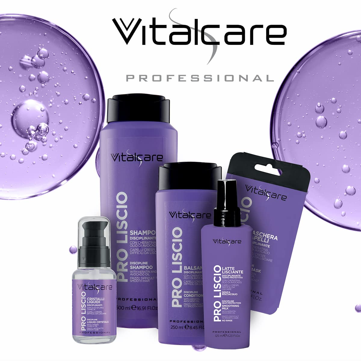 | PRO Smooth - Disciplinární maska ​​na vlasy pro kudrnaté, nepoddajné a obtížně narovnávatelné vlasy s keratinem a avokádovým olejem, 25 ml Naty Shop maska ​​na vlasy