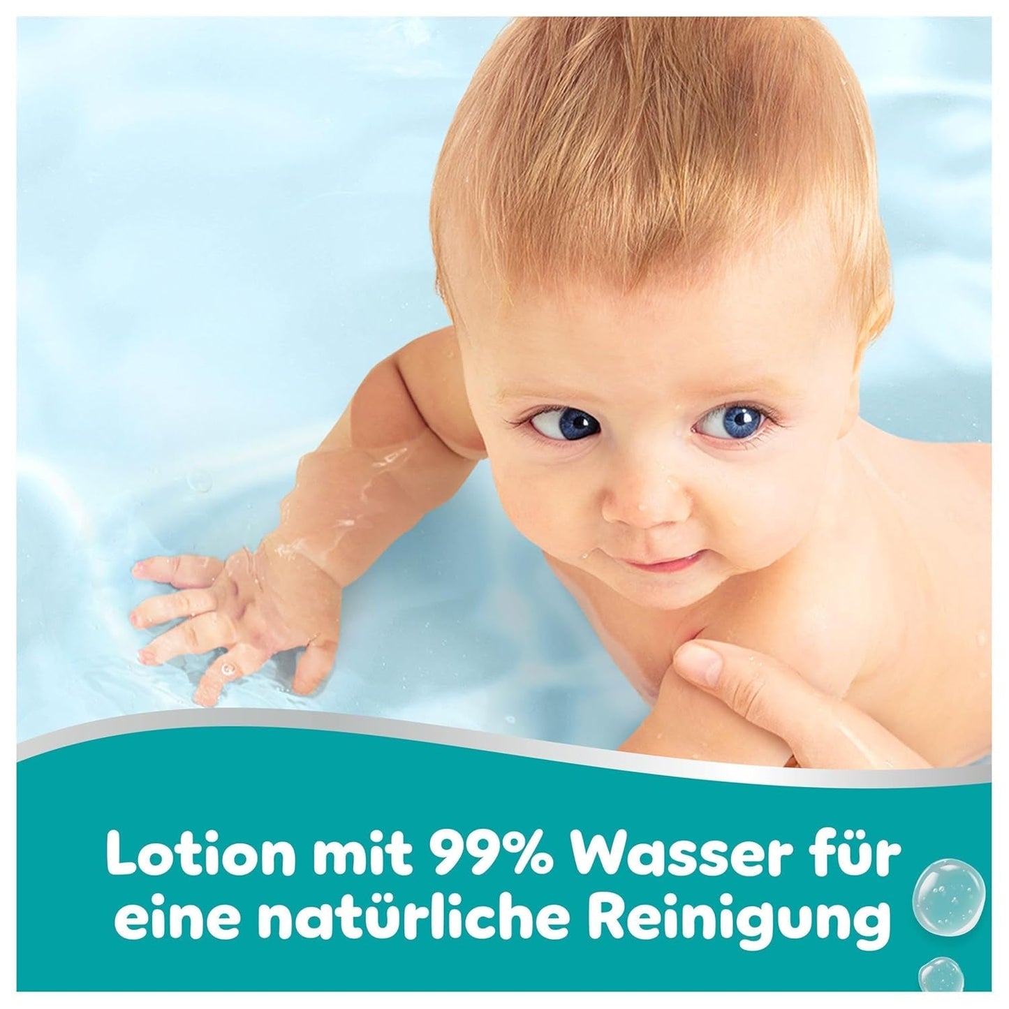 Pampers 99% vodní dětské ubrousky, 12 balení po 60 ubrouscích = 720 dětských ubrousků, lehké mléko 99% voda