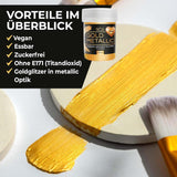 He-Ju Metallic Gold tekuté potravinářské barvivo 25 ml, jedlé třpytky na nápoje a jídlo (kovové zlato, 25 ml)